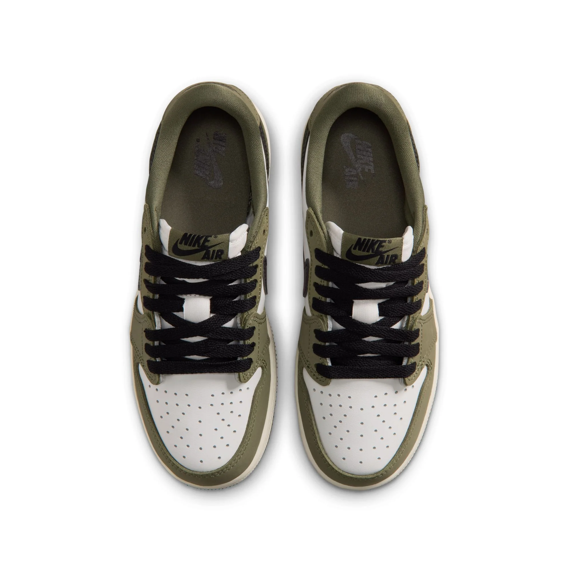 Air Jordan "1 Retro Low OG" Grade School - Medium Olive / Black - Image 6