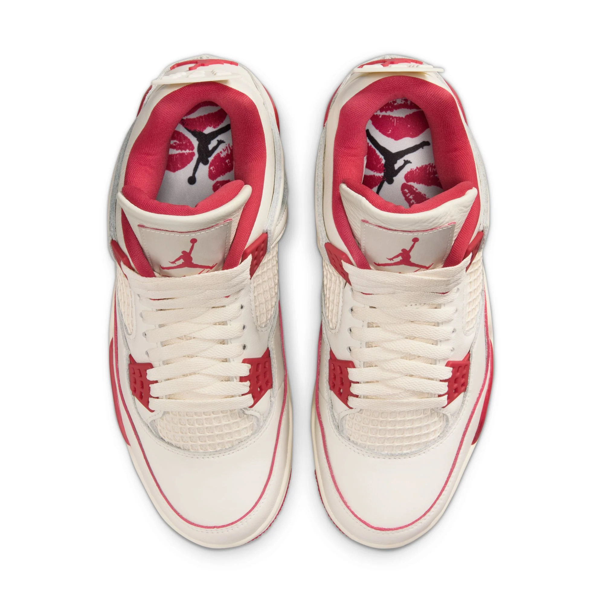 Air Jordan "4 Retro" Womens - Pale Ivory / Sierra Red - Image 4