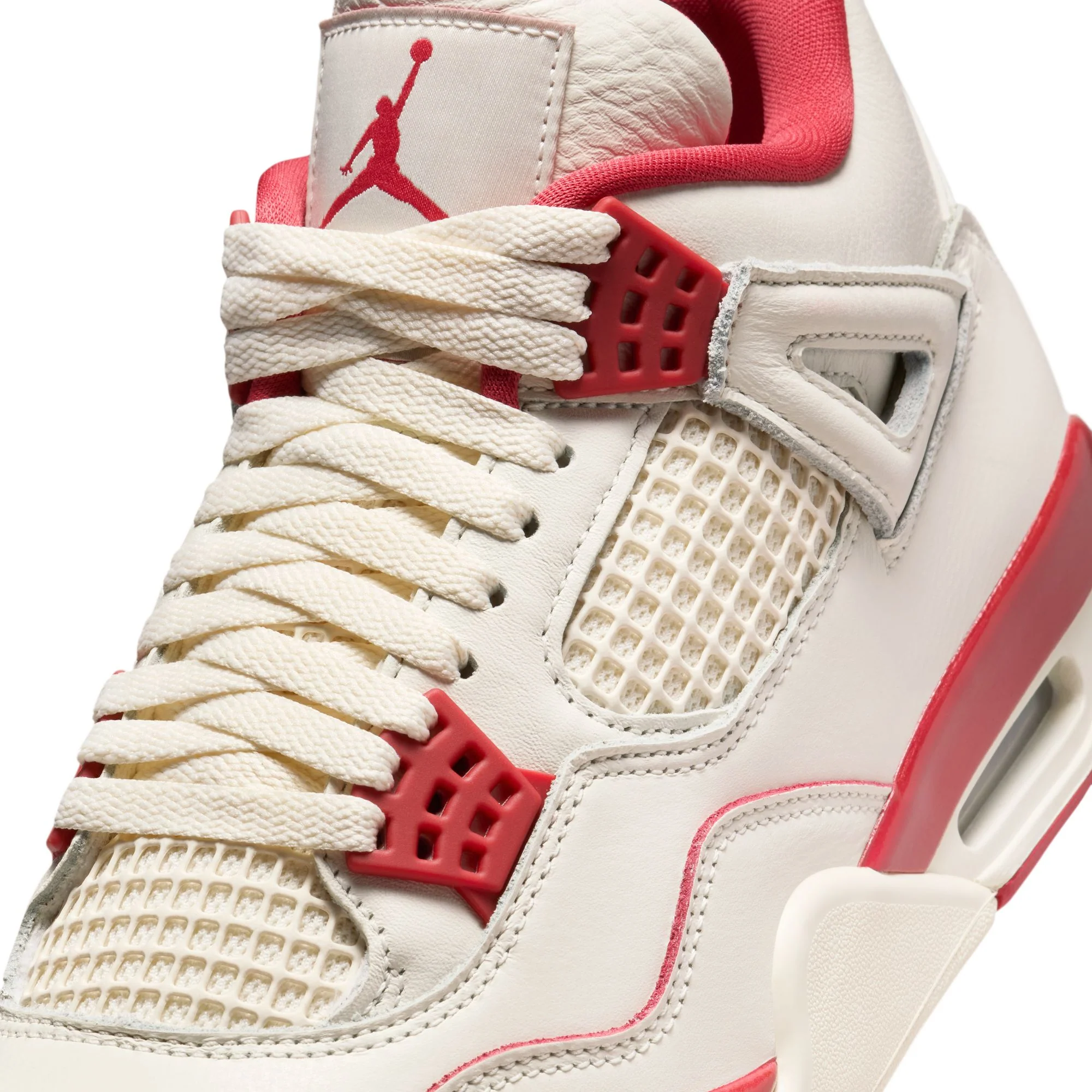 Air Jordan "4 Retro" Womens - Pale Ivory / Sierra Red - Image 6