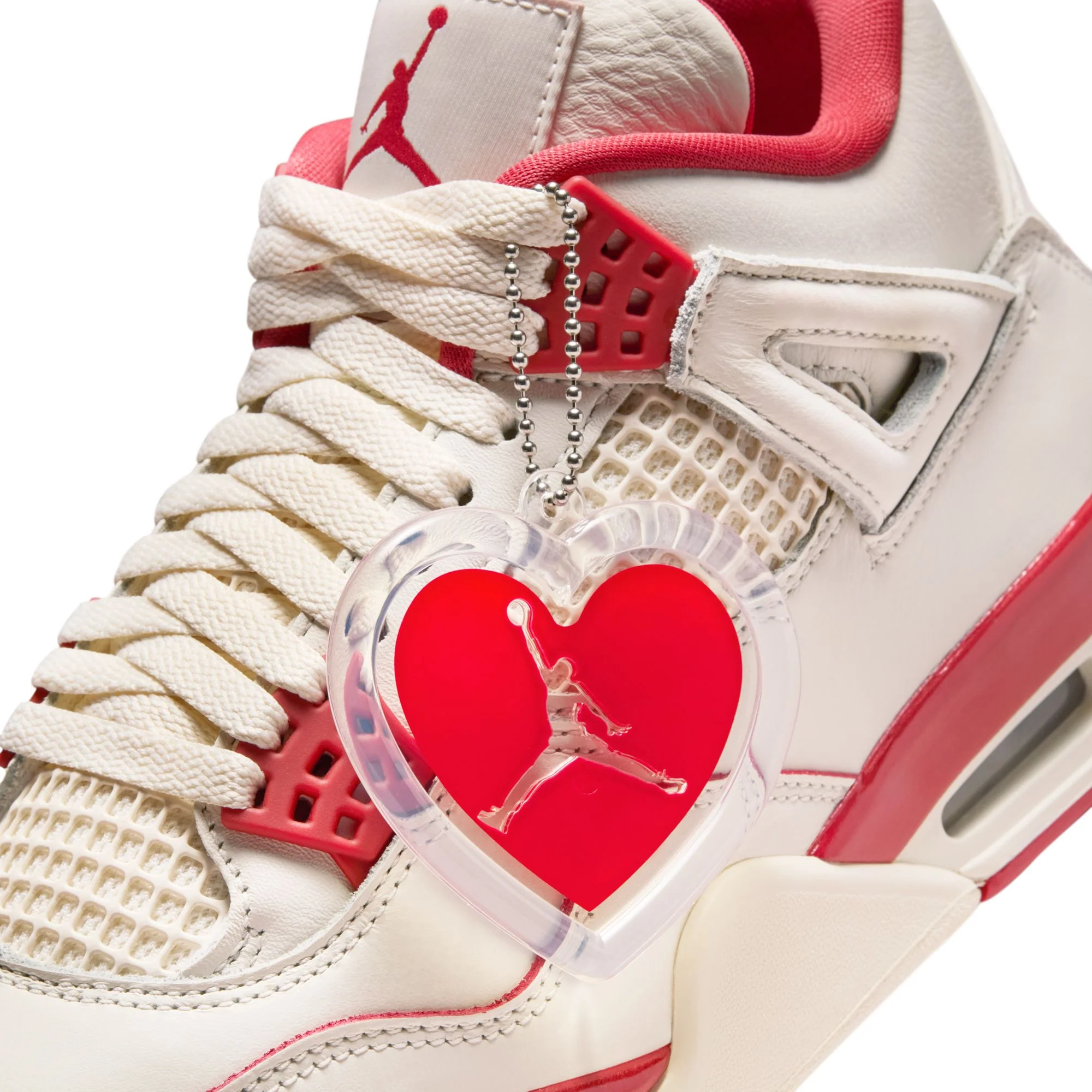 Air Jordan "4 Retro" Womens - Pale Ivory / Sierra Red - Image 7